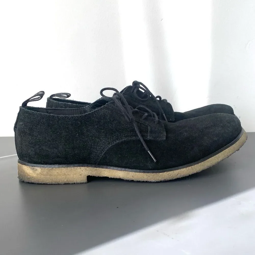 All Saints Black Suede Men's Lace-Up Dress Shoes Sz 42 US 9